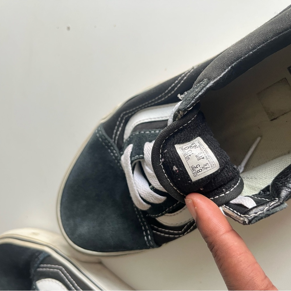 Vans Old Skool Black White Stripe Suede Canvas Low Top Sneakers Size 10 - Picture 5 of 5